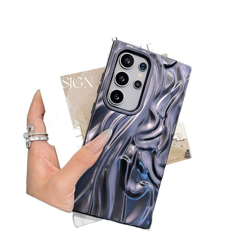 غطاء واقي بTPU باللون أسود من مادة TPU لـ iPhone 15 / 15 Plus / 15 Pro / 15 Pro Max مع نمط التجاعيد ولمسة طلاء كهربائي مع مقاوم للصدمات مع لمسة غير لامعة مع حماية من السقوط - Image 3