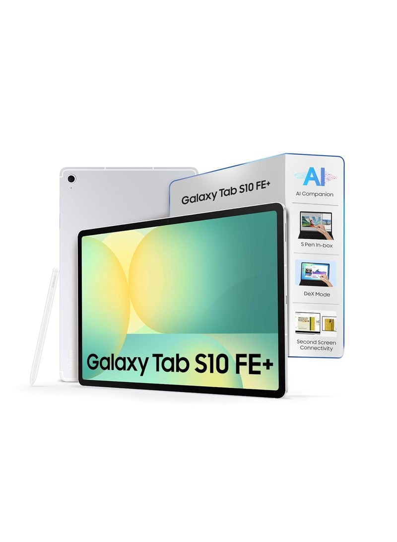 Samsung Galaxy Tab S10 FE+, S Pen in-Box, 27.7 cm (13.1-inch) Display, AI Writing, Desktop Mode, Pre Loaded Pro Apps, 8GB RAM, 128GB Storage, Wi-Fi Tablet, Silver (SM-X620) - Image 1