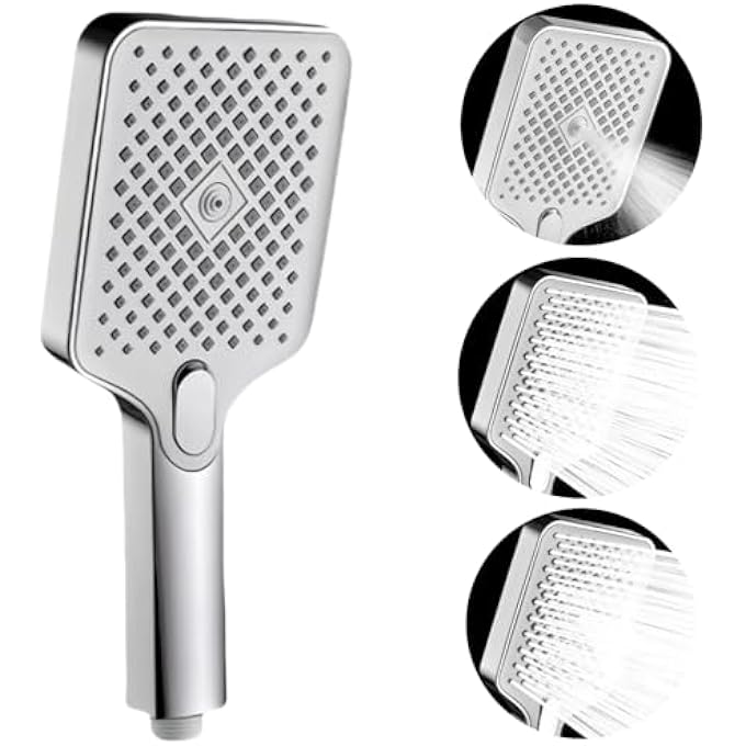 Shower Head High Pressure Power Shower Head with 3 Modes Universal Handheld Shower Head for Low Water Pressure - Image 1