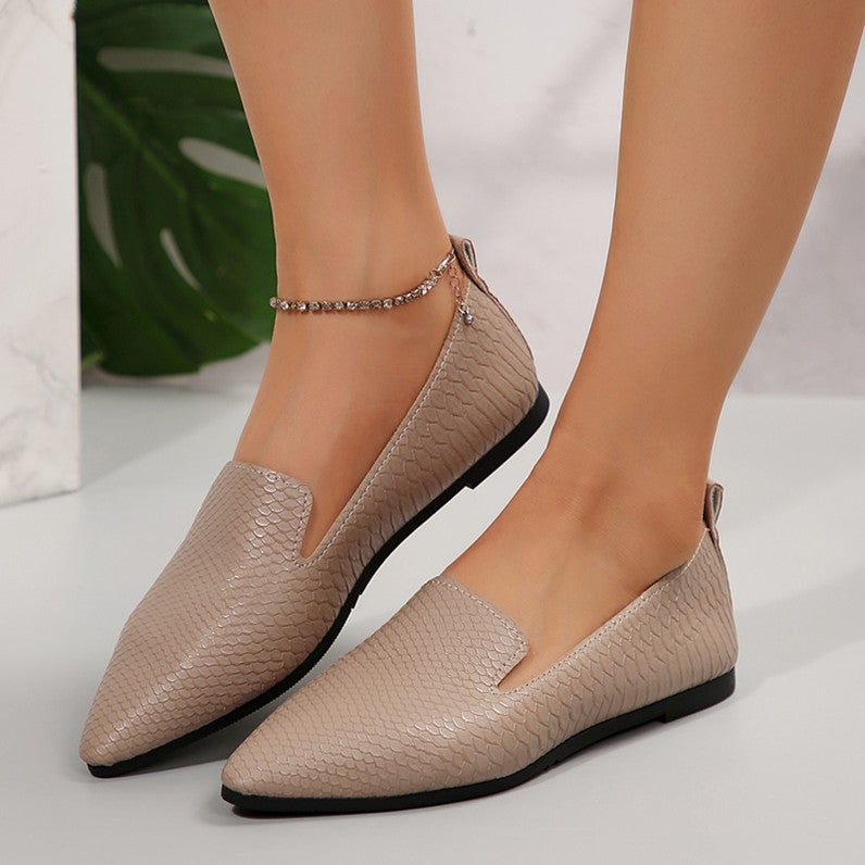 Flat Pointed Toe Flats For Women 2024 Autumn New Style Lazy Slip-On Large Size Women'S Shoes Comfortable Shallow Mouth Beanie Shoes - Image 4