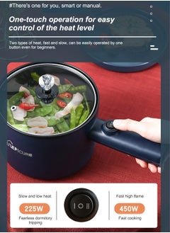 Epicure 1.8L Electric Hot Pot with Steamer & Temperature Control-Non-Stick Electric Cooker Shabu Shabu,Electric Skillet,Frying Pan,Electric Saucepan,for Noodles,Egg, Steak,Sauté,Steam,Oatmeal and Soup  - Image 3