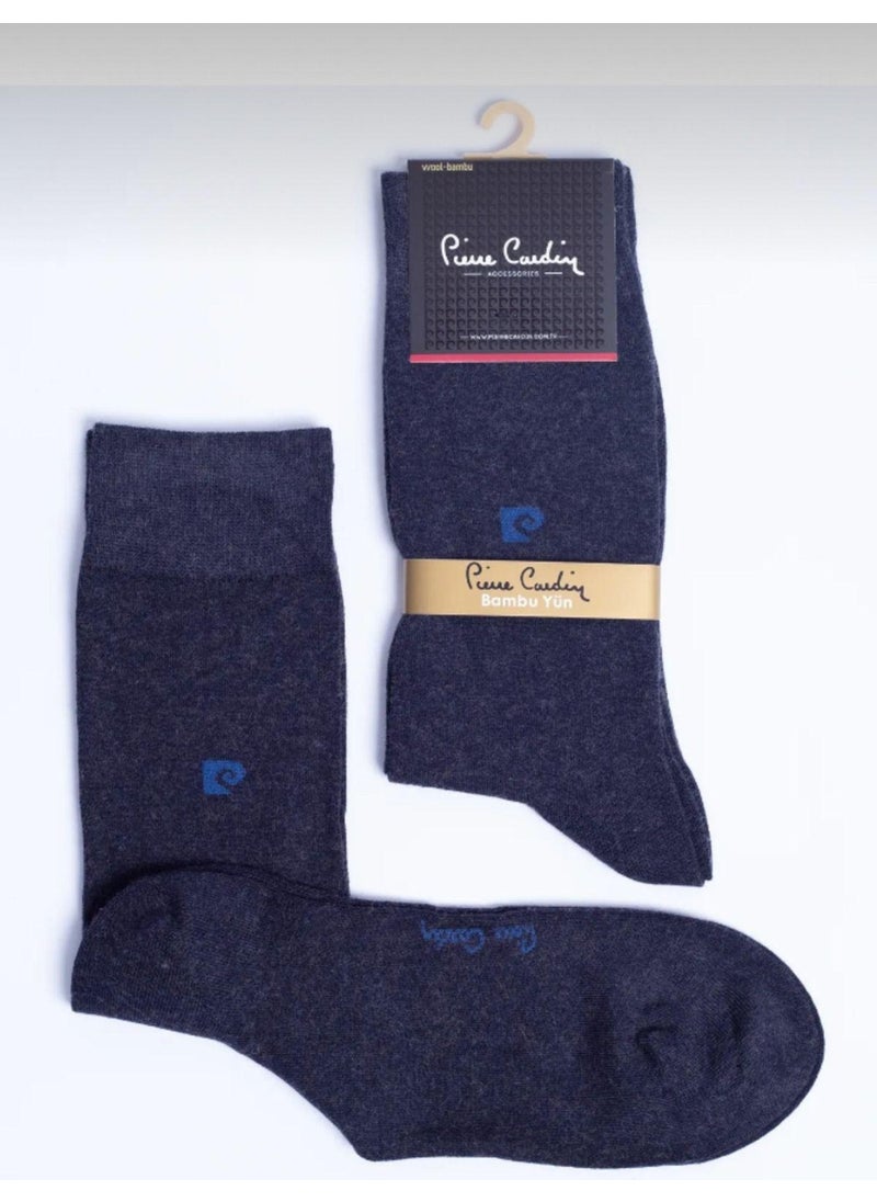 pierre cardin Bamboo Wool 6-Pack Men's Long Ankle Socks 622-PC Navy Blue 