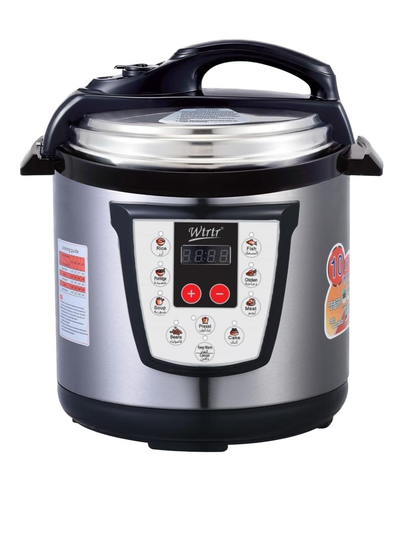 Wtrtr 6L Electric Pressure Cooker – 1000W Multi-Function Cooker, Rice, Slow, Yogurt, Cake Maker, Steamer & Warmer – Silver  - Image 1