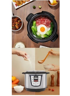 Wtrtr Wtrtr 6 L electric pressure cooker Electric Pressure,1000W Slow, Rice Cooker, Yogurt, Cake Maker, Steamer and Warmer, Silver.  - Image 4