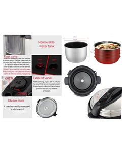 Wtrtr Wtrtr 6 L electric pressure cooker Electric Pressure,1000W Slow, Rice Cooker, Yogurt, Cake Maker, Steamer and Warmer, Silver.  - Image 5