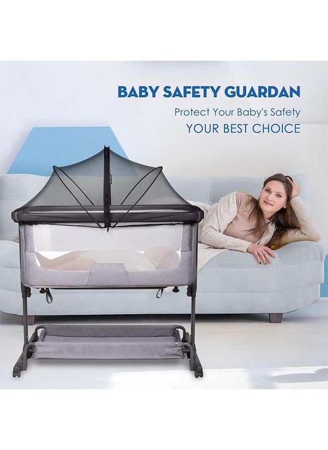 L&E Mosquito Net for Babies Crib to Keep Insects/Bugs/Cats Out, Toddler Bassinet/Bedside Sleeper/Crib Tent Safety Net with Two-Way Zippers & Storage Bag, Breathable Mesh Holes  - Image 5