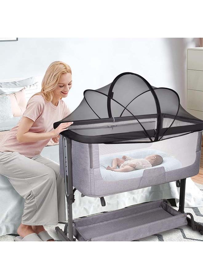L&E - Mosquito Net for Babies Crib to Keep Insects/Bugs/Cats Out, Toddler Bassinet/Bedside Sleeper/Crib Tent Safety Net with Two-Way Zippers & Storage Bag, Breathable Mesh Holes - Image 1