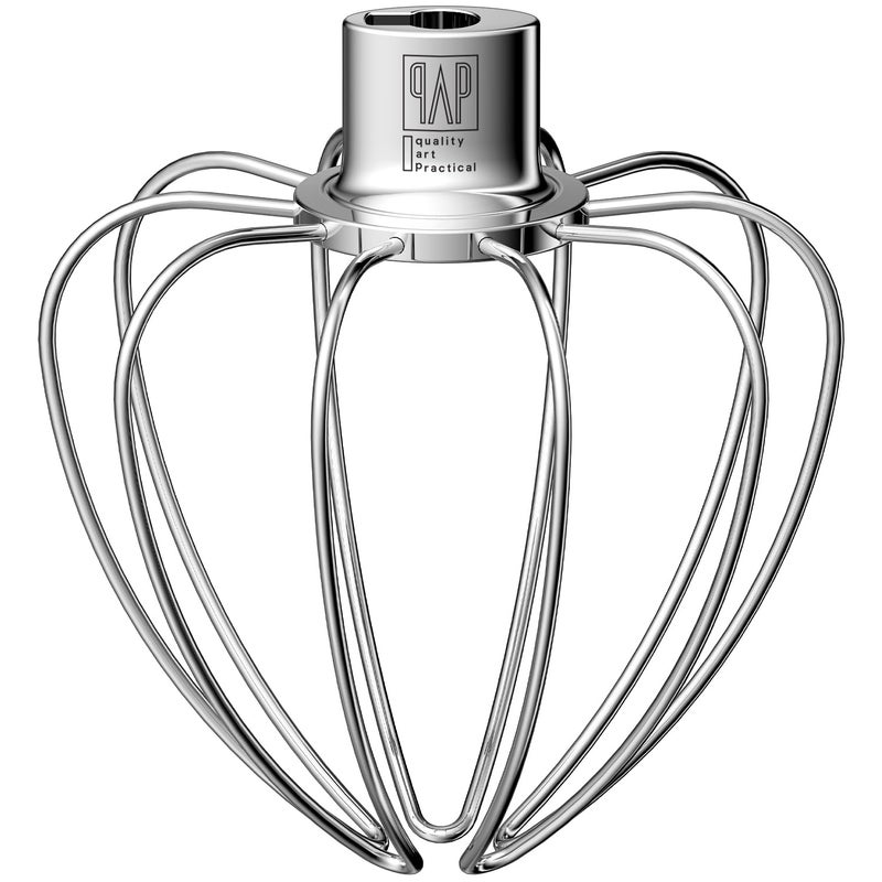 Heavy Duty Whisk Attachment for KitchenAid 455QT TiltHead Stand Mixers Extra Thick Stainless Steel Wire Whip for Fast Whipping Commercial Grade for Large Batches Dishwasher Safe