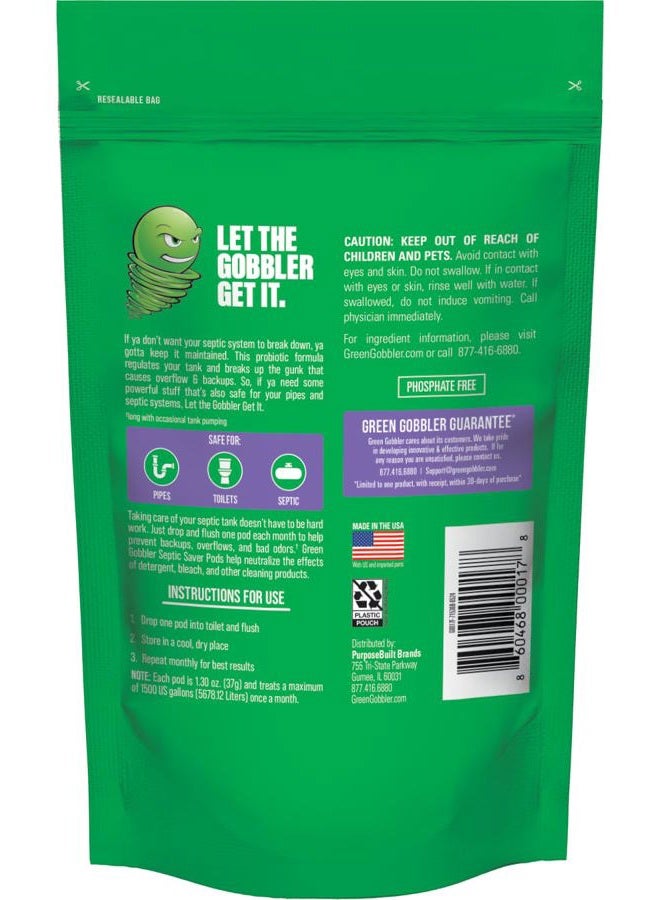 Green Gobbler حزم معالجة خزان الصرف الصحي، إمداد لمدة 6 أشهر - بكتيريا طبيعية لمنع مشاكل الصرف الصحي المكلفة، انسدادات، بود: قد يختلف اللون - Image 2