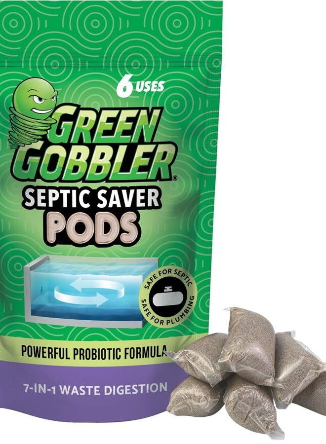 Green Gobbler حزم معالجة خزان الصرف الصحي، إمداد لمدة 6 أشهر - بكتيريا طبيعية لمنع مشاكل الصرف الصحي المكلفة، انسدادات، بود: قد يختلف اللون - Image 1