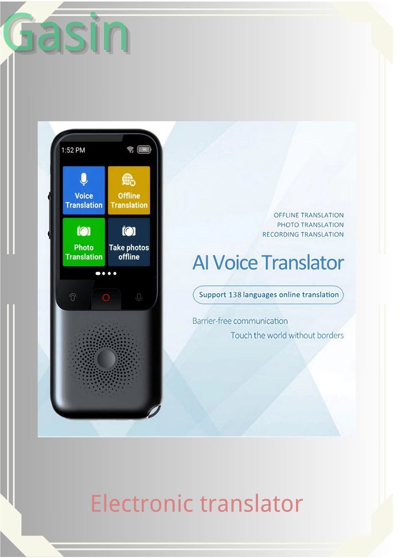 Gasin - 134 Languages Pocket Translator - 2.4 Inch IPS Touchscreen, Smart Voice Translator for Meeting Learning Travel Business, Noise Cancelling Microphones, 1500mAh Ultra Long Standby - Image 1