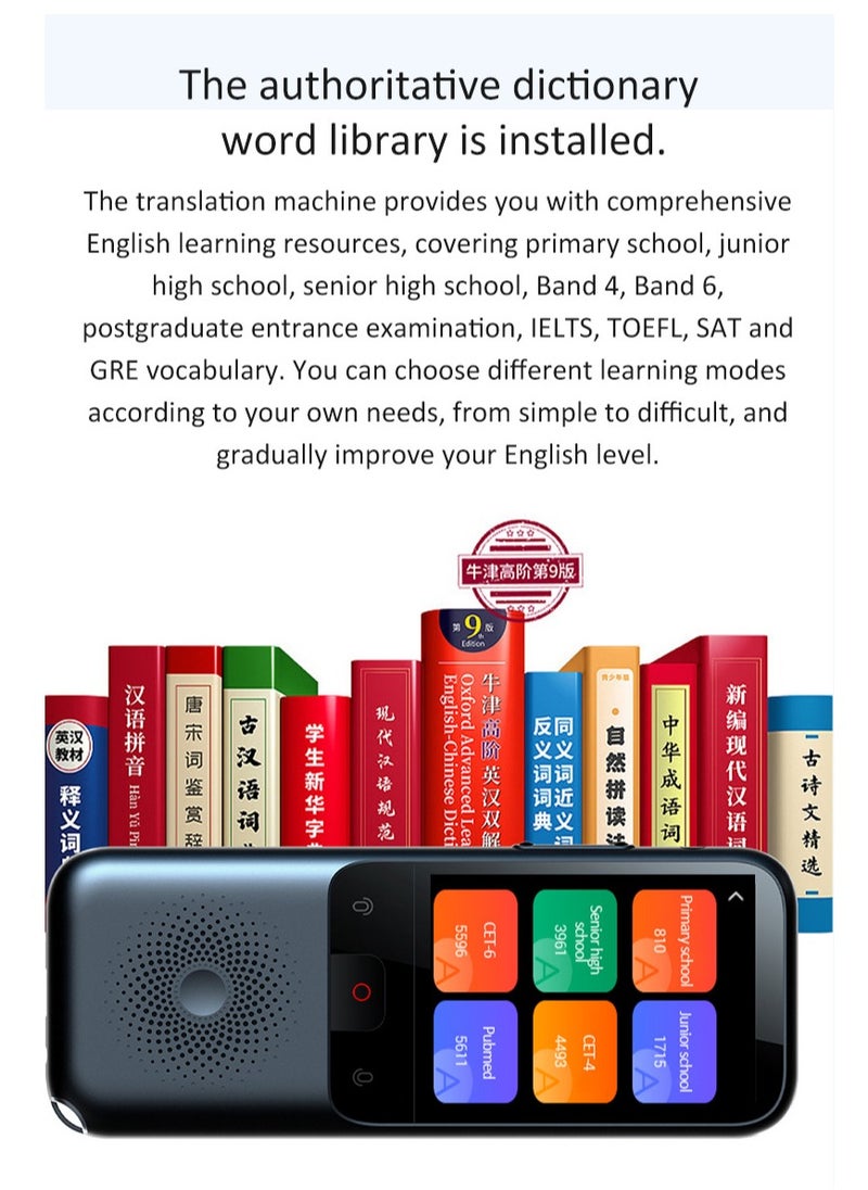 Gasin - 134 Languages Pocket Translator - 2.4 Inch IPS Touchscreen, Smart Voice Translator for Meeting Learning Travel Business, Noise Cancelling Microphones, 1500mAh Ultra Long Standby - Image 1