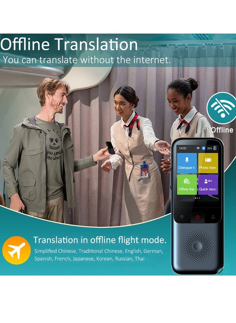 Gasin - 134 Languages Pocket Translator - 2.4 Inch IPS Touchscreen, Smart Voice Translator for Meeting Learning Travel Business, Noise Cancelling Microphones, 1500mAh Ultra Long Standby - Image 1