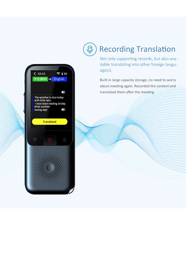 Gasin - 134 Languages Pocket Translator - 2.4 Inch IPS Touchscreen, Smart Voice Translator for Meeting Learning Travel Business, Noise Cancelling Microphones, 1500mAh Ultra Long Standby - Image 1