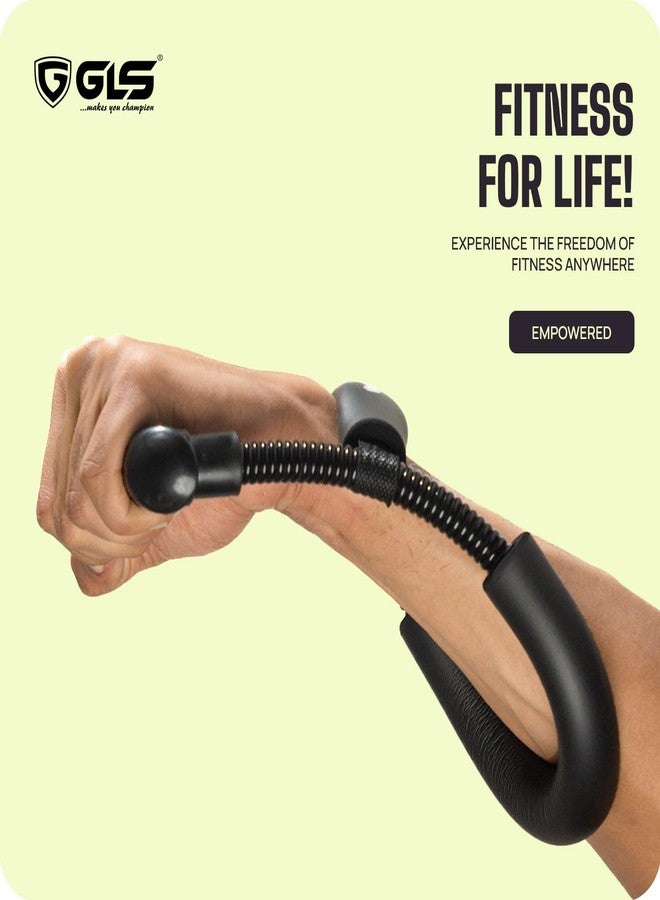 GLS Supreme Wrist Exerciser Upper Arm Workout for Gym Stretching Hand Grip/Fitness Grip (Black) - Image 3