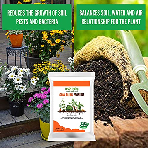 Leafy Tales Organic Cow Dung Manure for Plants 1kg - Fully Decomposed & Odorless Gobar ki Khad for Home Garden | Nutrient-Rich Organic Fertilizer & Soil Enricher for Flowers & Vegetables - Image 3