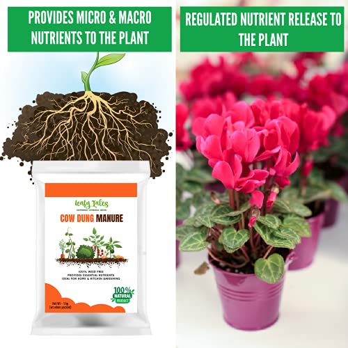 Leafy Tales Organic Cow Dung Manure for Plants 1kg - Fully Decomposed & Odorless Gobar ki Khad for Home Garden | Nutrient-Rich Organic Fertilizer & Soil Enricher for Flowers & Vegetables - Image 4