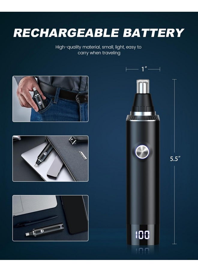 Ginity Ginity Ear & Nose Hair Trimmer with LED Display for Men Women,Painless USB Rechargeable Eyebrow & Facial & Nose Hair Trimmer Clipper,Professional IPX7 Waterproof Dual Edge Blades 12,000 RPM  - Image 4