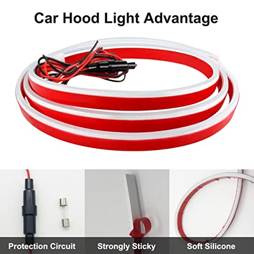TEKSHINNY Hood Light Strip, 71 Inches Flexible Exterior LED Strip Lights Waterproof Daytime Running Light for Cars, Trucks (White) - Image 5