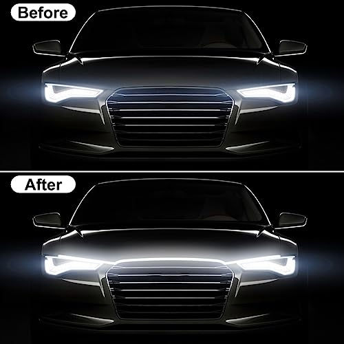TEKSHINNY Hood Light Strip, 71 Inches Flexible Exterior LED Strip Lights Waterproof Daytime Running Light for Cars, Trucks (White) - Image 3