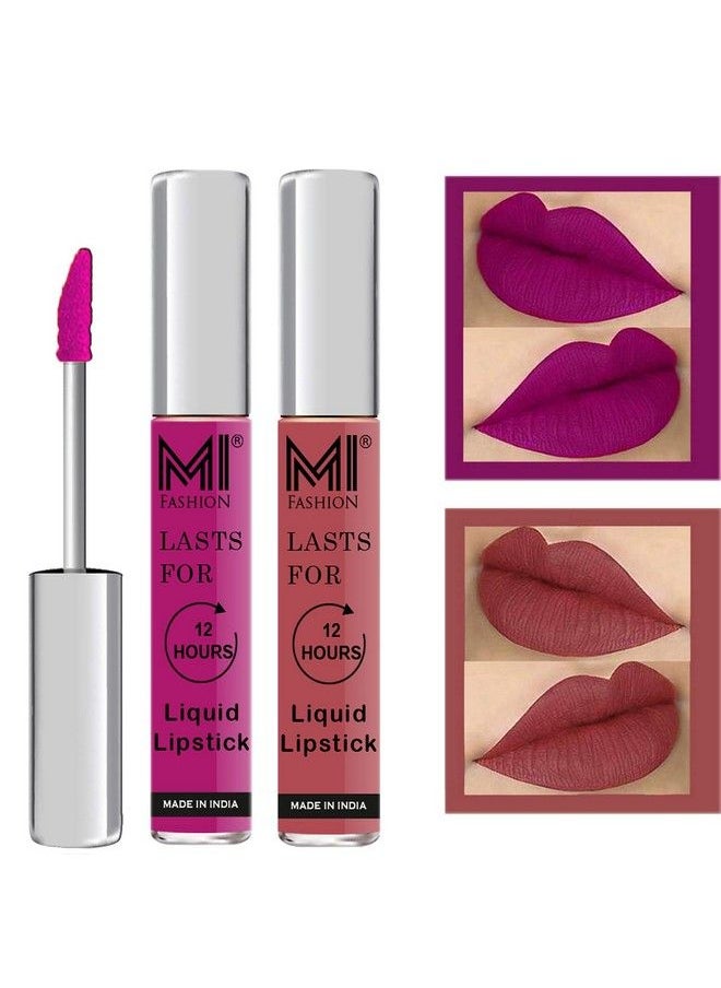 MI FASHION Made In India Matte Liquid Lipsticks Long Lasting Smudge Proof Vegan 3Ml Each Wine Liquid Lipstick Nude Liquid Lipstick  - Image 2