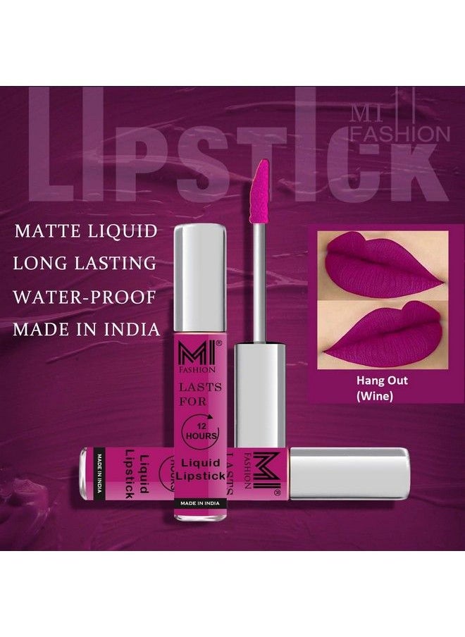 MI FASHION Made In India Matte Liquid Lipsticks Long Lasting Smudge Proof Vegan 3Ml Each Wine Liquid Lipstick Nude Liquid Lipstick  - Image 4