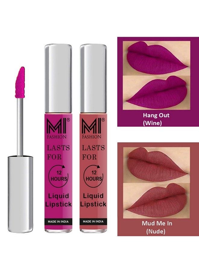 MI FASHION Made In India Matte Liquid Lipsticks Long Lasting Smudge Proof Vegan 3Ml Each Wine Liquid Lipstick Nude Liquid Lipstick  - Image 3