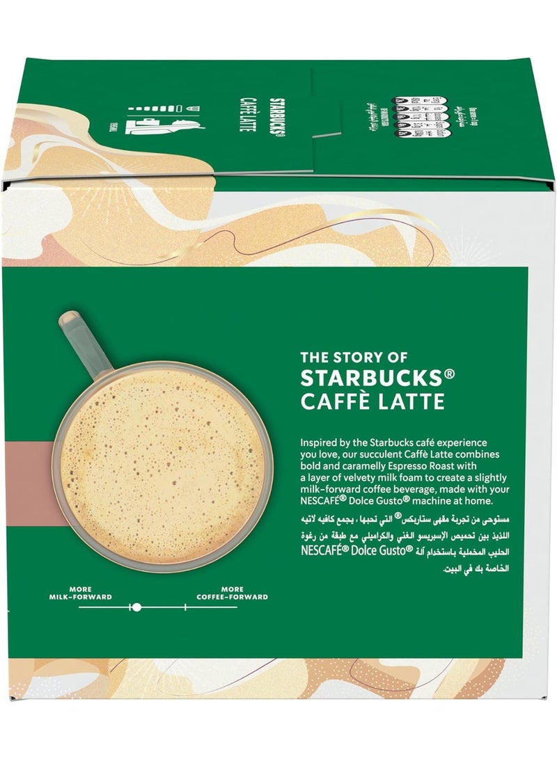 دولسي قوستو كبسولات ستاربكس كافيه لاتيه، قهوة غنية وحليبية، مزيج أرابيكا فاخر، 12 كوبًا، كبسولة واحدة لكل كوب، متوافقة مع ماكينات نسكافيه دولتشي غوستو. - Image 4