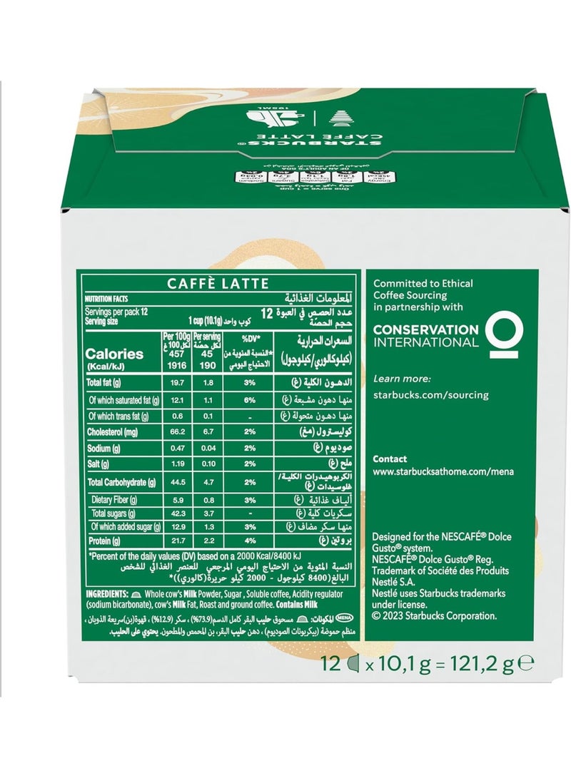 دولسي قوستو كبسولات ستاربكس كافيه لاتيه، قهوة غنية وحليبية، مزيج أرابيكا فاخر، 12 كوبًا، كبسولة واحدة لكل كوب، متوافقة مع ماكينات نسكافيه دولتشي غوستو. - Image 5