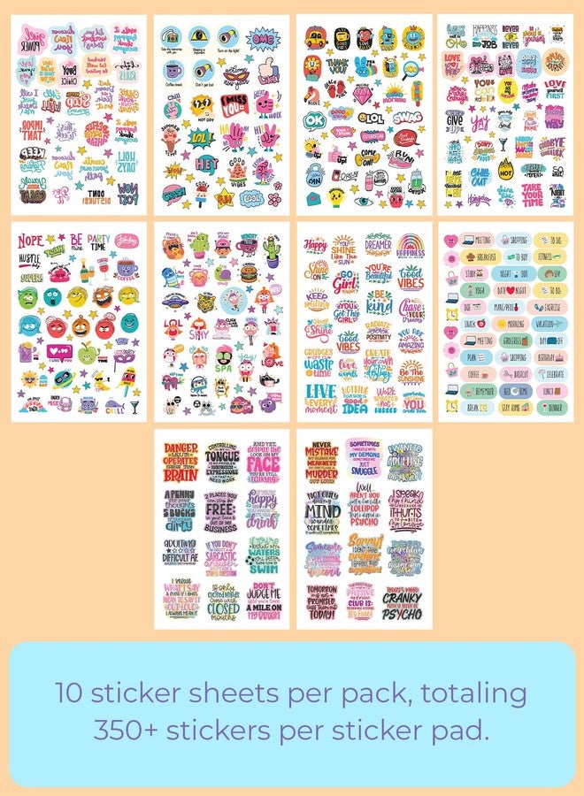 Doodle 10 Pages Sticker Booklet with 350+ Fun, Quirky and Colourful self Adhesive Stickers | Perfect for Girls, Kids, Teens, Adults (Quirky Stickers) - Image 2