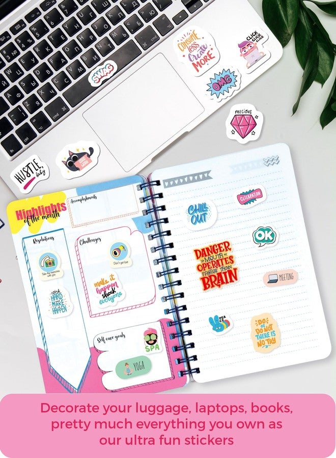 Doodle 10 Pages Sticker Booklet with 350+ Fun, Quirky and Colourful self Adhesive Stickers | Perfect for Girls, Kids, Teens, Adults (Quirky Stickers) - Image 4
