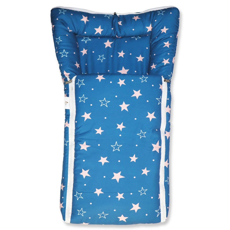 Adhigams New Born Star Night Stylish Rayon Sleeping Bag/Carry Nest/Portable Bassinet | Baby Sleeping Bag for New Born Baby Boy and Girl (Pack of 1) (0 to 6 Months) (Blue) - Image 2
