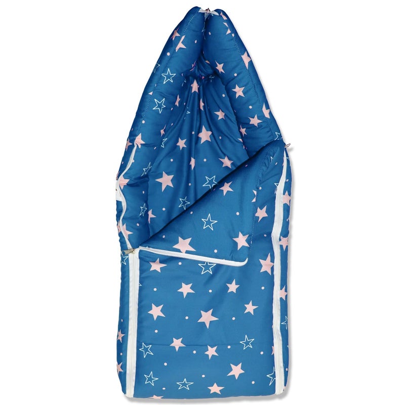 Adhigams New Born Star Night Stylish Rayon Sleeping Bag/Carry Nest/Portable Bassinet | Baby Sleeping Bag for New Born Baby Boy and Girl (Pack of 1) (0 to 6 Months) (Blue) - Image 5