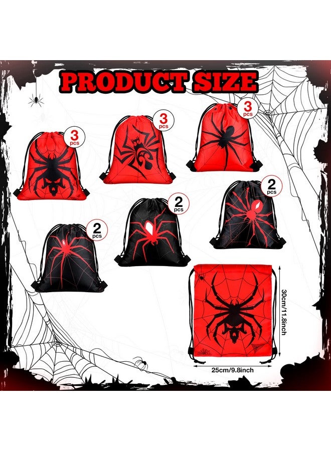 Lothee 15 Pcs Spider Web Drawstring Bags Birthday Party Decoration Spider Goodie Bag Backpack for Birthday Party Supplies (Novel Style) - Image 3