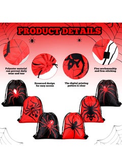 Lothee Lothee 15 Pcs Spider Web Drawstring Bags Birthday Party Decoration Spider Goodie Bag Backpack for Birthday Party Supplies (Novel Style)  - Image 4