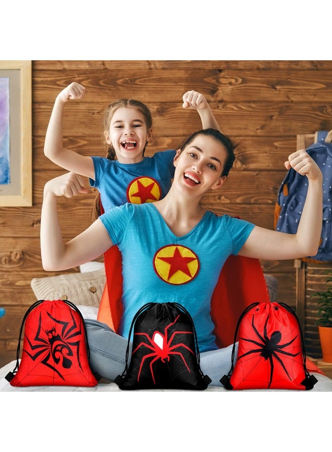 Lothee 15 Pcs Spider Web Drawstring Bags Birthday Party Decoration Spider Goodie Bag Backpack for Birthday Party Supplies (Novel Style) - Image 5