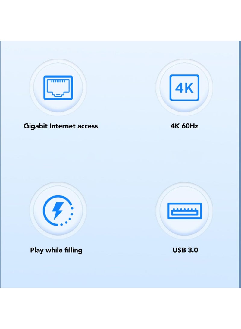 Green Tiger 10 in 1 Docking Station for Steam Deck for ROG ALLY, USB C Laptop Docking Station with 5 USB 3.0 2.0 Dual Cooling Fan HD MI 4K At 60Hz 100W Charging Port for Valve Steam Deck - Image 4