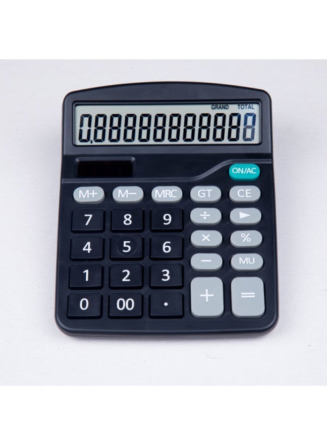 Simaa Stationery 837 Dual Power Calculator, Solar-powered Desktop Calculator With 12-digit Large Screen, Office Supplies, Single Pack 7089, Black - Image 4