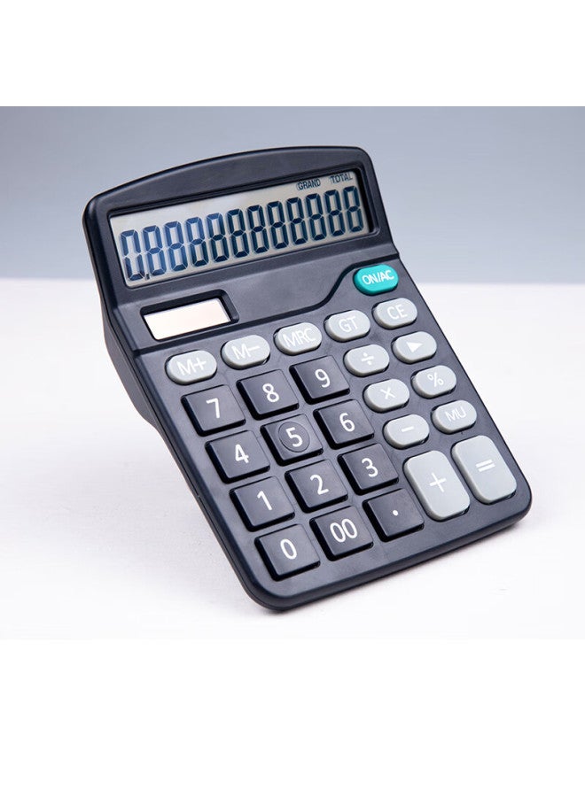 Simaa Stationery 837 Dual Power Calculator, Solar-powered Desktop Calculator With 12-digit Large Screen, Office Supplies, Single Pack 7089, Black - Image 2