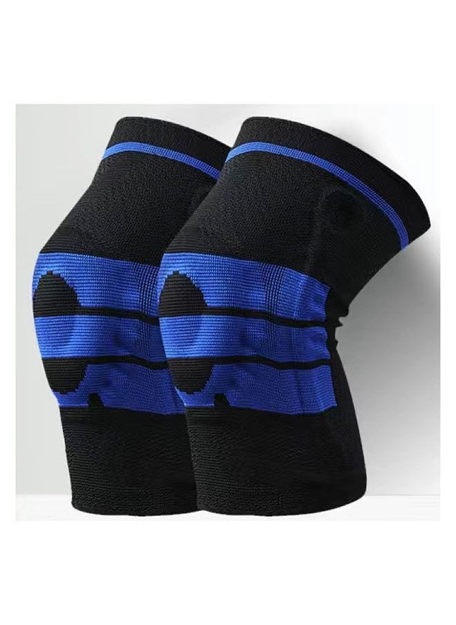 Generic 2-Pair Adjustable Elastic Sports Knee Brace with Gel Support and Side Rods Compression Knee Pad Knee Support for Running, Basketball and Sports Activities  - Image 1