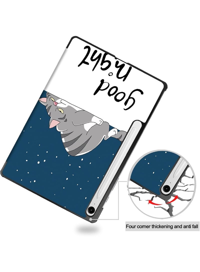 VKL Case Compatible with Galaxy Tab S10 Lite 10.9 inch 2025 Tri-Fold Smart Tablet Case, Hard PC Back Shell Slim Stand Folio Case Cover [Support Pen Magnetic Charging] (Cat) - Image 5