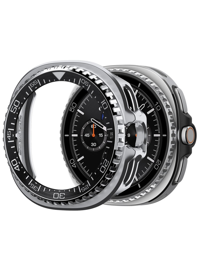 Spigen Bezel Tune Pro (Diver) for Samsung Galaxy Watch 8 Classic 46mm Bezel Ring Protector with Case (2025) - Black - Image 1