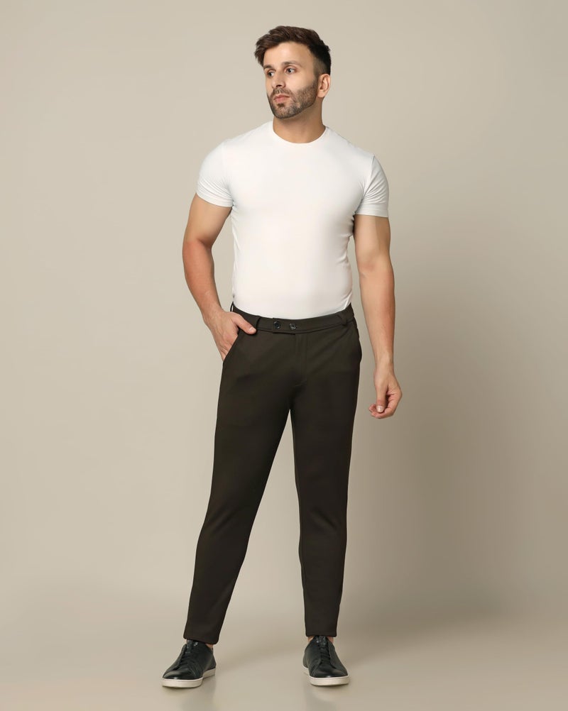 TOPLOT Men's Formal Trouser | Slim Fit Tailored Design | Comfortable, Structured Look with Clean Finish | Elegant Styling for Daily Use | Office, Formal & Business Wear (Formal-5068-Coffee-32) - Image 2