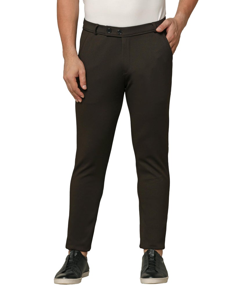TOPLOT Men's Formal Trouser | Slim Fit Tailored Design | Comfortable, Structured Look with Clean Finish | Elegant Styling for Daily Use | Office, Formal & Business Wear (Formal-5068-Coffee-32) - Image 1
