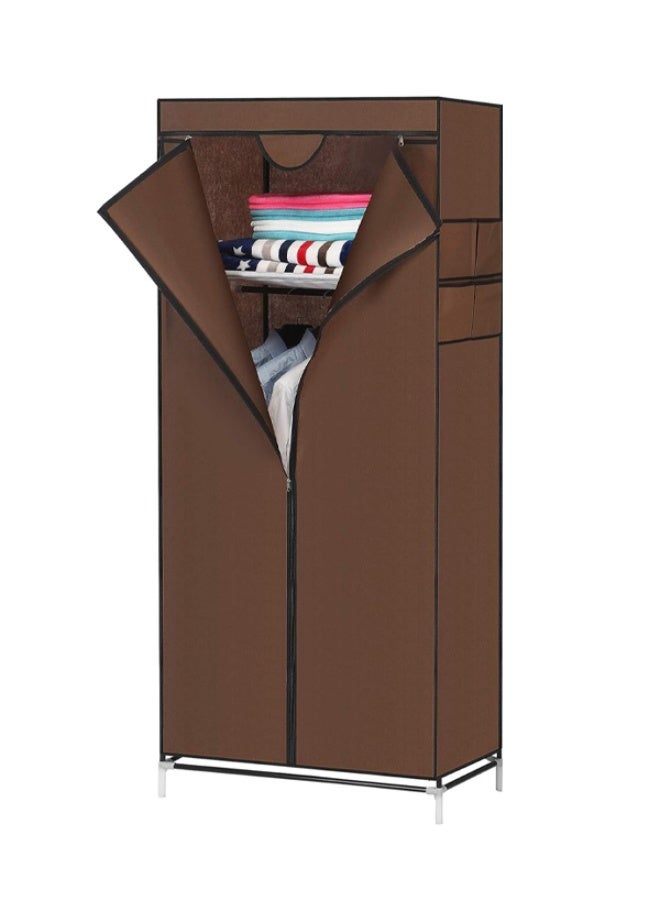 بيسبل دولاب ملابس قابل للطي بإطار معدني وسكة تعليق – خزانة أقمشة محمولة لتنظيم الملابس - Image 1