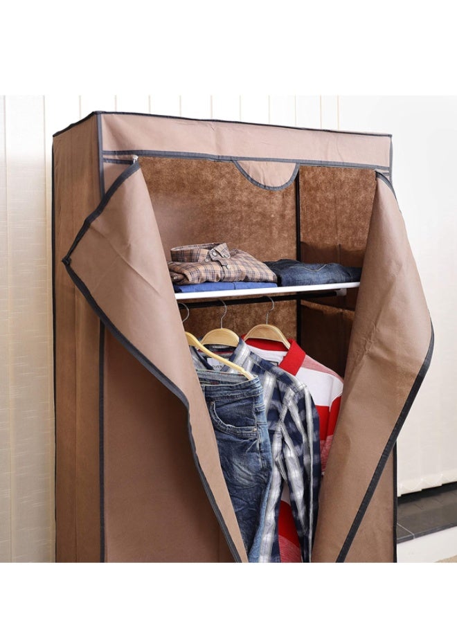 بيسبل دولاب ملابس قابل للطي بإطار معدني وسكة تعليق – خزانة أقمشة محمولة لتنظيم الملابس - Image 2