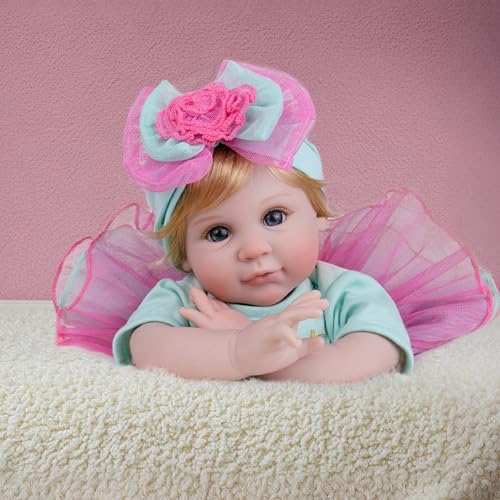 Milidool Lifelike Reborn Baby Dolls 22 inch Weighted Cute Soft Body Realistic Newborn Baby Doll Real Life Baby Dolls Girl Gift with Feeding Toy Accessories Set for 3 Years Old Kids Grandma - Image 5