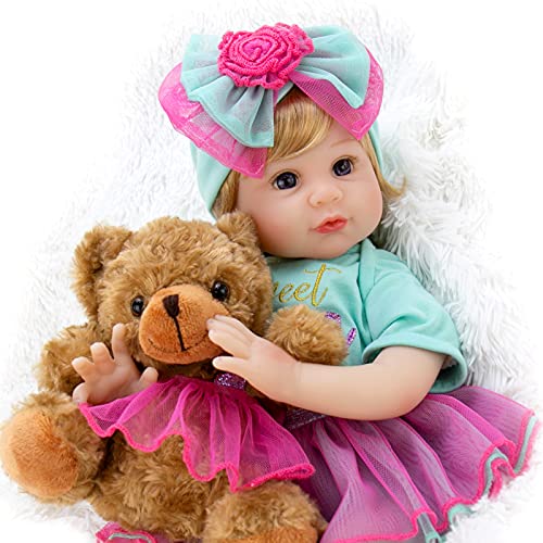 Milidool Lifelike Reborn Baby Dolls 22 inch Weighted Cute Soft Body Realistic Newborn Baby Doll Real Life Baby Dolls Girl Gift with Feeding Toy Accessories Set for 3 Years Old Kids Grandma - Image 1