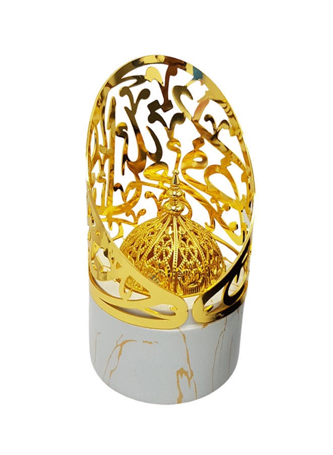 نيبمينينت مبخرة بالنمط العربي ذهبي/ أبيض 8x15سم - Image 1