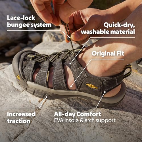 KEEN Men's Newport H2 Closed Toe Water Sandals, India Ink/Rust, 12 US - Image 2